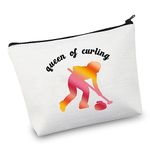 VAMSII Curling Makeup Bag Curling Player Gift for Team Queen of Curling Women Cosmetic Pouch Winter Sport Curling Lovers Gifts, makeup bag, medium, New