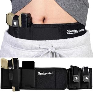 Belly Band Holster for Concealed Carry - Mostcomtac Gun Holster for Men and Women, Breathable Waistband Holster, Comfortable Carry Fits Glock, Ruger,Smith Wesson, Taurus and Most Pistols (Right M)