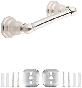 Amazon Basics AB-BR834-SN Classic Standard Toilet Paper Holder, Spring, Satin Nickel