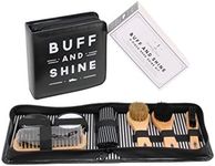 CGB Giftware The Dapper Chap 'Buff & Shine' Shoe Cleaning Kit | Includes: 3 Assorted Brushes | Black and Neutral Shoe Polish | ART372