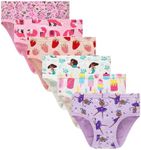 Family Feeling Kids Panties Little Girls Assorted Underwear African American Mermaid Ballet Girls Undies (Pack of 6) Size 5