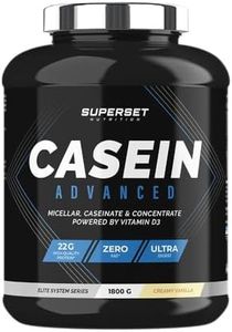 Superset Nutrition - 100% Casein Advanced (1,8kg) - Protéine à assimilation lente - Objectifs sèche, anti-catabolique et prise de muscle - Faible en sucres, Enrichie en vitamine D3 - Vanille Crémeuse