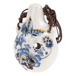 Milisten 6 Hole Ocarina Glazed Ceramic Ocarina Instrument Alto C Pendant Ocarina Necklace Flute Wine Bottle Style China Blue for Kids Adults Beginners (Butterfly)