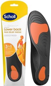 Scholl Orthotic Lower Back Pain Relief Insoles, 3-in-1 Action - Shock Absorption, Stabilisation & Pressure Redistribution, Deep Heel Cup and Arch Support , Size Medium, UK 7-8.5, 1 Pair