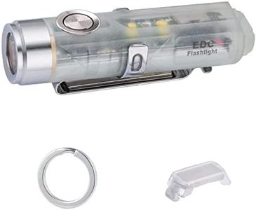 RovyVon Aurora A5 G4 Rechargeable Keychain Flashlight, USB C Charging, 5000K, 420 Lumens EDC Flashlight with Magnetic Pocket Clip and Base, Fluorescent, Red Signal/White Sidelight