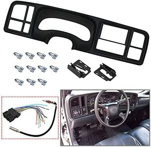 YHB Double DIN Dash Kit W/Wiring Harness & Antenna Adapter Fit 1999-2002 GM Full-Size Trucks/SUV's Silverado Sierra - Double Din Dash Bezel Cover Kit Car Stereo Radio Install Dash Kit