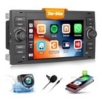 CAMECHO 2G+64G Android 13 Car Stereo for Ford Fiesta Focus Kuga Transit Connect Mondeo Smax with Wireless Carplay Android Auto 7" Touch Screen Bluetooth Car Radio with GPS WiFi FM RDS Reversing Camera