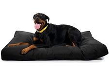 K9 Ballistics Tough Rectangle Pillow XL Extra Large Dog Bed - Removable Cover, Washable, Durable & Water Resistant Dog Bed Made for Big Dogs 54"x38", Obsidian Black