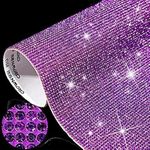 12000 Pieces 2mm Bling Bling Rhinestone Sheet Rhinestone Sticker DIY Car Decoration Sticker Self Adhesive Heat Repair Glitter Crystal Gem Sheet Sticker for Car&Craft Decoration(Violet)