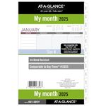 AT-A-GLANCE 2025 Planner Refill, Monthly, 5-1/2" x 8-1/2", Desk Size, Loose-Leaf, Unruled Blocks (061-685Y-25)