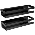 iSTAR Metal Multi-Purpose Wall Mount Floating Shelf Wall Mounted Storage Shelves for Kitchen, Bathroom, Bedroom, Office (Small, Black) (Pack of 2)