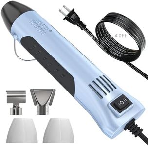 LET’S Resin Heat Gun for Resin,350W Fast Heating Dual Temp Heat Gun (482°F~752°F) with 3 Nozzles and 2 Silicone Covers,4.9Ft Long Cable Heat Gun for Crafting,Shrink Tubing,Vinyl Wrap,Epoxy Resin
