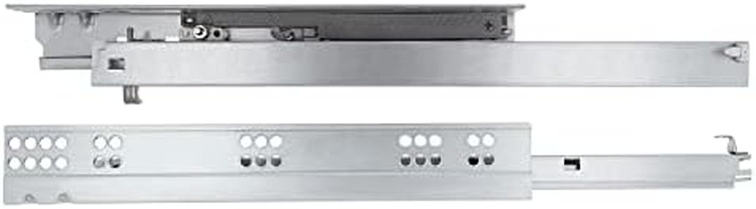 Amig - Juego de 2 guías Correderas Mod.41 de Acero Zincado para Cajones de Muebles, Cajoneras o Armarios, De Extracción Total con Autocierre, Resistencia de carga: 25 Kg/Par, Medidas: 300 mm, Plateado