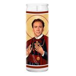 Nicolas Cage Celebrity Prayer Candle - Funny Saint Candle - 8 inch Glass Prayer Votive - 100% Handmade in USA - Novelty Celebrity Gift (Nicolas Cage)