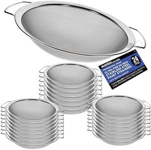 Master Elite 60 Mesh Stainless Steel Paint Strainer, 24 Pack - Fits Over 5 Gallon Paint Bucket Cans, Strains Filters Removes Debris, Particles, Impurities from Coating and Liquids - Drain, Rinse Food