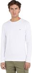 Tommy Hilfiger - Mens Long Sleeved T-Shirts - Men's T-Shirts - Tommy Hilfiger Mens T Shirts - Stretch Slim Fit Long Sleeve T Shirts Men - Black Shirt - White Shirt - Size XXX-Large
