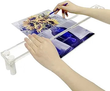 Falling in Art 25Inches Artist Leaning Bridge Hand Rest, Transparent Acrylic Wrist Leaning Bridge with Adjustable Height, Art Drawing Tool for Detailed Painting or Sketching