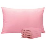 NTBAY Queen Pillowcase Set - 4 Pack Brushed Microfiber 20x30 Pillowcases - Soft, Wrinkle-Free, Fade-Resistant, Stain-Resistant, Pillowcases with Envelope Closure - 20x30 inches, Pink