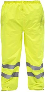 JORESTECH Safety Rain Pants Reflective High Visibility Yellow/Lime ANSI Class E 150D Heavy Duty PANTS-03 (M)