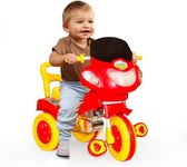 LACOSSI Tricycle Kids Play Trike 1-5 Ys - Sipper, Seat Belt, for Indoor and Outdoor - Trike for Boys and Girls Tricycle with Canopy | Safety Guard Rail and Parental Control (Victor-red)