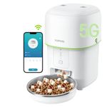 Yuposl Automatic Cat Food Dispenser with 5G WiFi - Cat Dry Food Dispenser Dual-Band WiFi APP Control for Remote Feeding 2L/4L for Pets, Automatic Cat Timed Feeder Easy to Use Also for Dogs