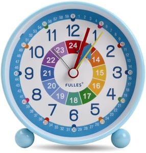 Jinlaili Sveglia Bambini Ragazzi Ragazze, Sveglia da Comodino, Analogica Bambini Sveglia Silenziosa Senza Ticchettio, Sveglia con luce notturna, Snooze, Sveglia digitale per bambini (Blu)