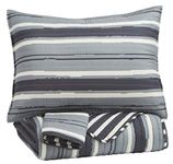 Signature Design by Ashley Merlin Full Coverlet Set, Gray/Cream