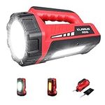 klarus RS10 Rechargeable Spotlight Flashlight with White/Red Flood Light, Camping Lantern Flashlight Combo, 8000mAh Capacity, 7 Light Modes Led Large Flashlight for Hurricane Emergency