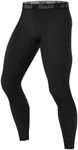 Runhit Men's Running Leggings, Sports Compression Tights Thermal Base Layer Pants Quick-Dry Trousers for Jogging Golf Yoga Training Black L