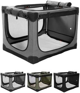 Veraste 42" L x 31" W x 31" H Collapsible Travel Dog Crate, Quick-Setup Portable Soft Dog Kennel for Large Dogs up to 80 lbs, 4-Door Foldable Travel Crate with Storage Bag, Grey