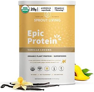 Sprout Living Epic Protein, Plant Based Protein & Superfoods Powder, Vanilla Lucuma Powder | 20 Grams Organic Protein Powder, Vegan, Non Dairy, Non-GMO, Gluten Free, Low Sugar (2 Pound, 24 Servings)