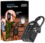 myTouchSmart 26898-P1 Indoor and Outdoor Digital Timer, Plug-in, Two Grounded Outlets, Weather Resistant, Presets/Custom Countdown, Ideal for String, Christmas Lights, 26898, 1 Pack, 2 Black | Daily