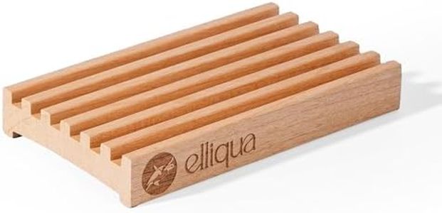 Elliqua Self-Draining Wooden Soap Dish - Fits All Bar Sizes, 1 Pack