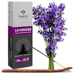 Simply Vedic Premium Handmade Lavender Incense Sticks 250 Gms| Agarbatti for Good Sleep Freshness Positive Energy| Aromatherapy Meditation Yoga Pooja Home (135 Sticks 45 Minutes Each, Holder Included)