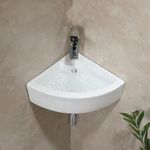 HOROW Corner Bathroom Sink, 18"x 13