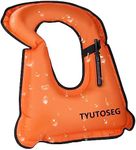 TYUTOSEG Snorkel Vests for Adults，Inflatable Snorkel Vest for Adults for Water Sports Fun Safety (Orange)