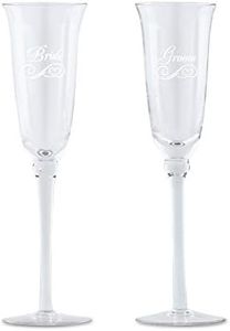 Refined Etched Flutes - Bride and Groom Flute Set