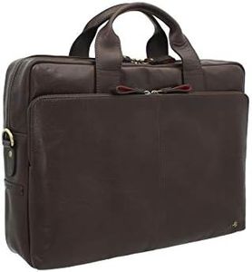 Visconti Merlin Range Leather Laptop Bag - Hugo 15 ML31, Brown, One Size