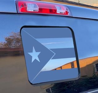 Matte Black Puerto Rico Flag Decal for Ford F150 2015–2023, Rear Middle Sliding Window Vinyl Sticker, Patriotic Puerto Rican Back Glass Graphic for Pickup Truck
