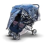 Rain Cover for Twin Baby Jogger City Mini Double Series,Made in the UK from Supersoft PVC