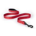 EzyDog Essential Lead | Training Lead, Small Dogs, Medium Dogs, Large Dogs, Sturdy Dog Lead, Comfortable Padded Handle, Reflective Thread, 1.2M Lead (Red)