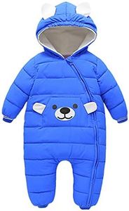 famuka Baby Boys and Girls Snowsuit Toddler Bear One-Piece Outerwear Coat (9 Months, Blue)