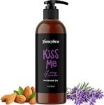 Tempting Lavender Massage Oil for Couples - Aromatherapy Sensual Massage Oil for Date Night with Lavender Essential Oil and Sweet Almond Oil - Vegan Non Staining Non Greasy Smooth Gliding Formula