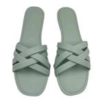 Cross Flats Sandal for women and girls | Women Ethnic Flats Footwear for Women | Fancy & Stylish Slippers | For Party and Formal Wear (Sea Green, UK Footwear Size System, Adult, Women, Numeric, Medium, 8)