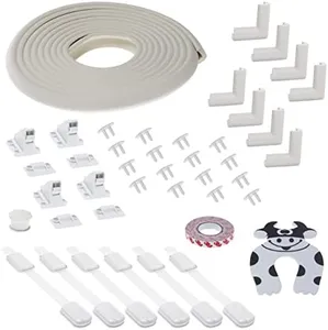 Eco-Baby Proofing Kit - 40-Piece Baby Safety Kit w/Magnetic Cabinet Locks, Outlet Covers, Lock Straps for Drawers & More - All-In-One Baby Proof