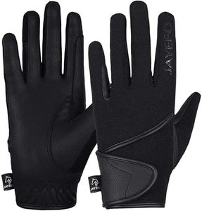 Jayefo ALL SEASON MEN & WOMEN HORSE RIDING GLOVES (BLACK, LARGE)