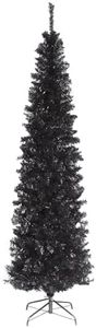 National Tree Company Artificial Christmas Tree, Black Tinsel, Includes Stand, 6 feet