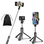 Eono Selfie Stick, 4 in 1 Selfie Stick Tripod, Extendable and Portable Stable Tripod Stand with Detachable Wireless Remote Compatible with iPhone/GoPro/Camera/Smartphones