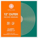 50x 12 Inch Single LP Resealable Clear Outer Vinyl Record Sleeves | Clarity Blake Covers Fit Single 12” Albums & LPs