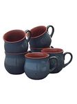 MIAH Décor Mdcf-50 Ceramic Handcrafted Studio Pottery Tea Cups, Set of 6, Multi-Color